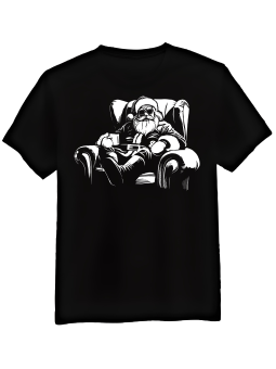 Koszulka Koszulka Męska Zrelaksowany Mikołaj Czarna - Śmieszne T-Shirty z Nadrukami ?