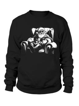 Bluza Męska Zrelaksowany Mikołaj Czarna - Śmieszne T-Shirty z Nadrukami ?