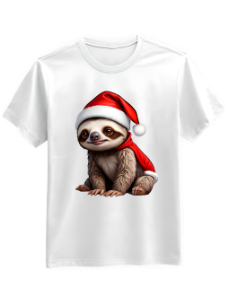 Koszulka Koszulka Męska Leniwiec Mikołaj Biała - Śmieszne T-Shirty z Nadrukami ?