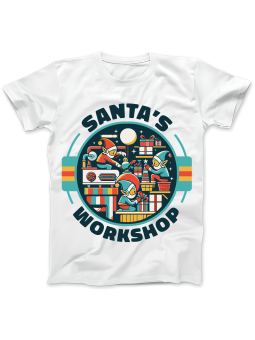Koszulka Koszulka Damska Santas Workshop Biała - Śmieszne T-Shirty z Nadrukami ?