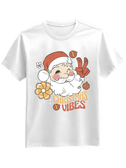 Koszulka Koszulka Męska Christmas Vibes Biała - Śmieszne T-Shirty z Nadrukami ?