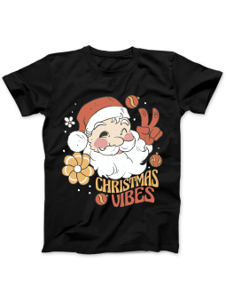 Koszulka Koszulka Damska Christmas Vibes Czarna - Śmieszne T-Shirty z Nadrukami ?