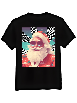 Koszulka Koszulka Męska Vintage Mikołaj Szachownica Czarna - Śmieszne T-Shirty z Nadrukami ?