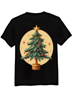 Koszulka Koszulka Męska Świąteczne Drzewko Czarna - Śmieszne T-Shirty z Nadrukami ?