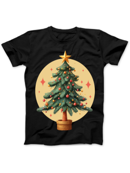 Koszulka Koszulka Damska Świąteczne Drzewko Czarna - Śmieszne T-Shirty z Nadrukami ?