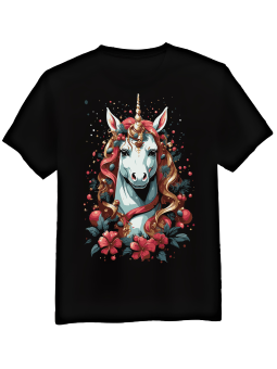 Koszulka Koszulka Męska Ozdobiony Jednorożec Czarna - Śmieszne T-Shirty z Nadrukami ?