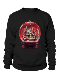 Bluza Męska Śnieżna Kula Domek Czarna - Śmieszne T-Shirty z Nadrukami ?