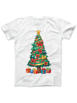 Koszulka Koszulka Damska Piękna Choinka Biała - Śmieszne T-Shirty z Nadrukami ?