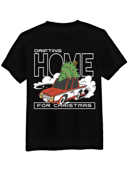 Koszulka Koszulka Męska Drifting Christmas Czarna - Śmieszne T-Shirty z Nadrukami ?
