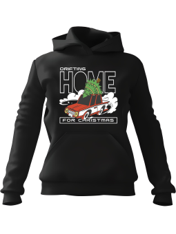 Bluza Damska z kapturem Drifting Christmas Czarna - Modna Odzież z Nadrukami ?