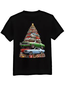 Koszulka Koszulka Męska Samochodowa Choinka Czarna - Śmieszne T-Shirty z Nadrukami ?