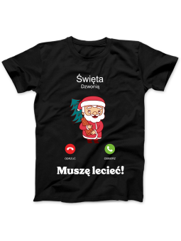Koszulka Koszulka Damska Telefon Święta Dzwonią Czarna - Śmieszne T-Shirty z Nadrukami ?
