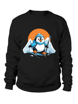 Bluza Damska Pingwinek Na Nartach - Śmieszne T-Shirty z Nadrukami ?