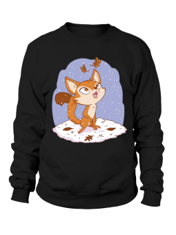 Bluza Męska Jesienny Lisek w Śniegu - Śmieszne T-Shirty z Nadrukami ?