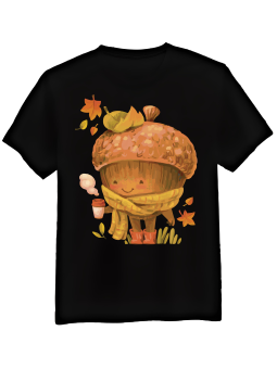 Koszulka Koszulka Męska Żołądź z Kawą Czarna - Śmieszne T-Shirty z Nadrukami ?