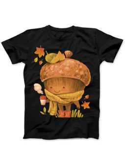 Koszulka Koszulka Damska Żołądź z Kawą Czarna - Śmieszne T-Shirty z Nadrukami ?