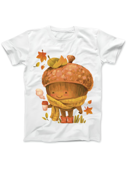 Koszulka Koszulka Damska Żołądź z Kawą Biała - Śmieszne T-Shirty z Nadrukami ?