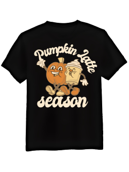 Koszulka Koszulka Męska Pumpkin Latte Season Czarna - Śmieszne T-Shirty z Nadrukami ?