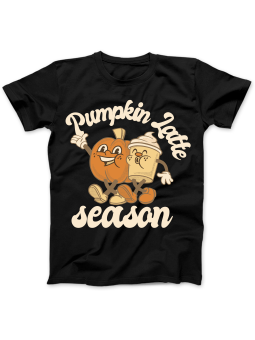Koszulka Koszulka Damska Pumpkin Latte Season Czarna - Śmieszne T-Shirty z Nadrukami ?