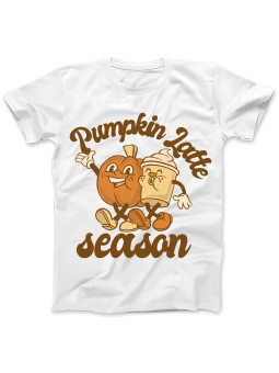 Koszulka Koszulka Damska Pumpkin Latte Season Biała - Śmieszne T-Shirty z Nadrukami ?