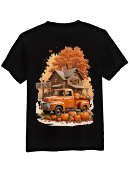 Koszulka Koszulka Męska Jesienna Ciężarówka Czarna - Śmieszne T-Shirty z Nadrukami ?