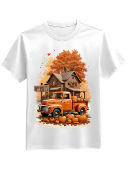 Koszulka Koszulka Męska Jesienna Ciężarówka Biała - Śmieszne T-Shirty z Nadrukami ?