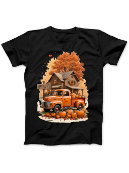 Koszulka Koszulka Damska Jesienna Ciężarówka Czarna - Śmieszne T-Shirty z Nadrukami ?