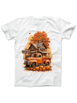 Koszulka Koszulka Damska Jesienna Ciężarówka Biała - Śmieszne T-Shirty z Nadrukami ?