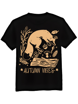 Koszulka Koszulka Męska Autumn Vibes Czarna - Śmieszne T-Shirty z Nadrukami ?