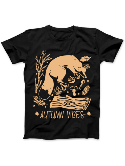 Koszulka Koszulka Damska Autumn Vibes Czarna - Śmieszne T-Shirty z Nadrukami ?