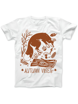 Koszulka Koszulka Damska Autumn Vibes Biała - Śmieszne T-Shirty z Nadrukami ?
