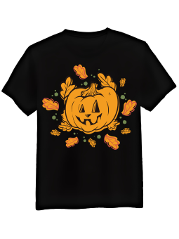 Koszulka Koszulka Męska Dynia z Liśćmi Czarna - Śmieszne T-Shirty z Nadrukami ?
