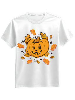 Koszulka Koszulka Męska Dynia z Liśćmi Biała - Śmieszne T-Shirty z Nadrukami ?