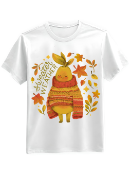 Koszulka Koszulka Męska Jesienna Gruszka Biała - Śmieszne T-Shirty z Nadrukami ?