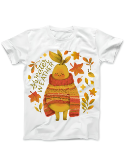 Koszulka Koszulka Damska Jesienna Gruszka Biała - Śmieszne T-Shirty z Nadrukami ?