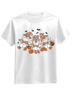 Koszulka Koszulka Męska Halloweenowe Gnomy Biała - Śmieszne T-Shirty z Nadrukami ?