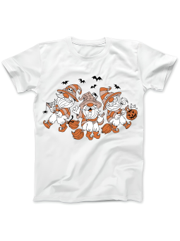 Koszulka Koszulka Damska Halloweenowe Gnomy Biała - Śmieszne T-Shirty z Nadrukami ?