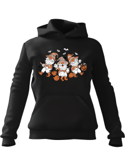 Bluza Damska z kapturem Halloweenowe Gnomy Czarna - Modna Odzież z Nadrukami ?