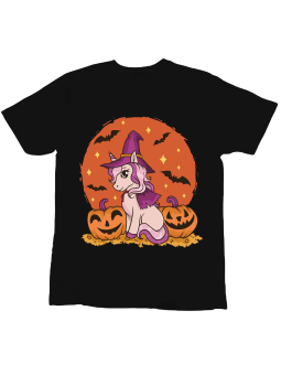 Koszulka Koszulka Dziecięca Halloween Unicorn Czarna - Śmieszne T-Shirty z Nadrukami ?