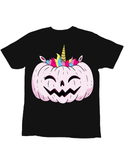 Koszulka Koszulka Dziecięca Dynia Jednorożec Czarna - Śmieszne T-Shirty z Nadrukami ?