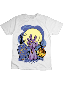 Koszulka Koszulka Dziecięca Ręka Zombie Biała - Śmieszne T-Shirty z Nadrukami ?