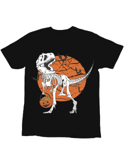 Koszulka Koszulka Dziecięca TRex Halloween Czarna - Śmieszne T-Shirty z Nadrukami ?