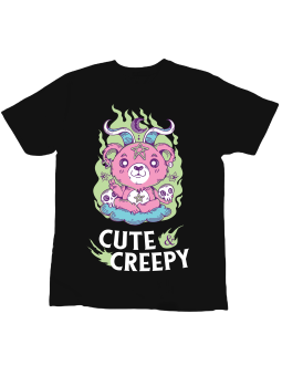 Koszulka Koszulka Dziecięca Cute & Creepy Czarna - Śmieszne T-Shirty z Nadrukami ?