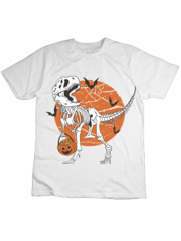 Koszulka Koszulka Dziecięca TRex Halloween Biała - Śmieszne T-Shirty z Nadrukami ?