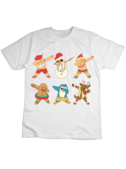 Koszulka Koszulka Dziecięca Świąteczny DAB Biała - Śmieszne T-Shirty z Nadrukami ?