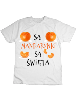 Koszulka Koszulka Dziecięca Są Mandarynki Są Święta Biała - Śmieszne T-Shirty z Nadrukami ?