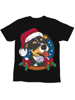 Koszulka Koszulka Dziecięca Świąteczny Pies Czarna - Śmieszne T-Shirty z Nadrukami ?