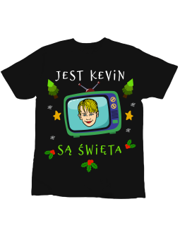 Koszulka Koszulka Dziecięca Jest Kevin, są Święta Czarna - Śmieszne T-Shirty z Nadrukami ?