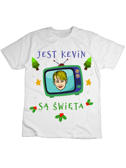 Koszulka Koszulka Dziecięca Jest Kevin, są Święta Biała - Śmieszne T-Shirty z Nadrukami ?
