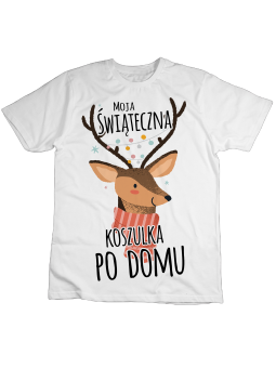 Koszulka Koszulka Dziecięca Świąteczna Koszulka Po Domu Biała - Śmieszne T-Shirty z Nadrukami ?
